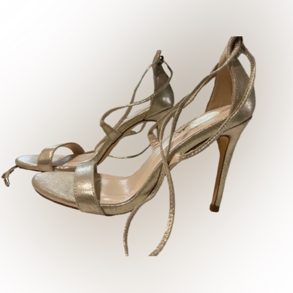Elegant Gold Strappy Heels